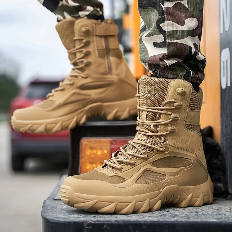 Men's Waterproof Hiking Boots - Durable Nubuck Leather Boots With Anti-Slip Grip For Outdoor Adventures