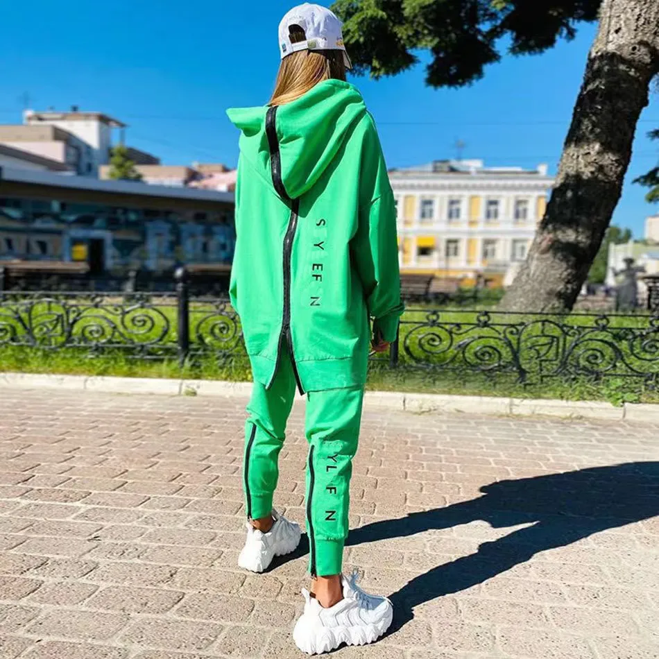 Women New Tracksuit Fashion Hot Tracksuits Long Sleeve Jakcet And Pant Suit Letter Printed Clothes Size S Xxl 12 Styles Yellow Green Blue Sets Outfits Sport From 10 7 DHgate