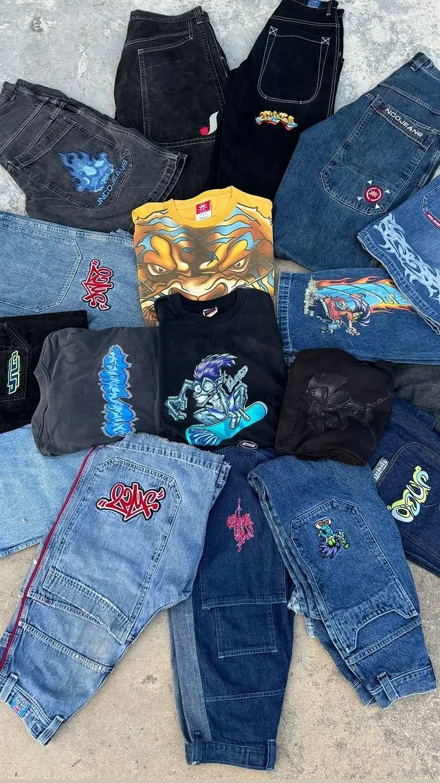 DHgate.com:JNCO Jeans for Men - Y2K Baggy Skateboard Cargo