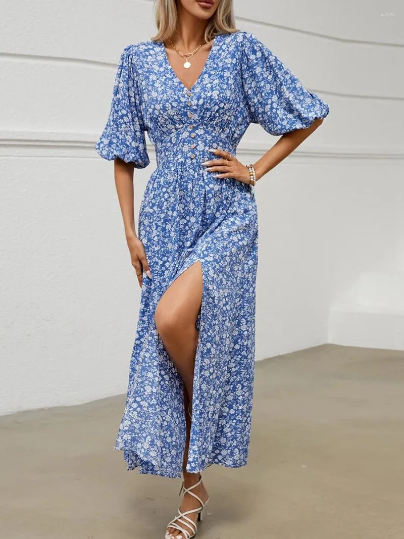 Button up flowy dress sale