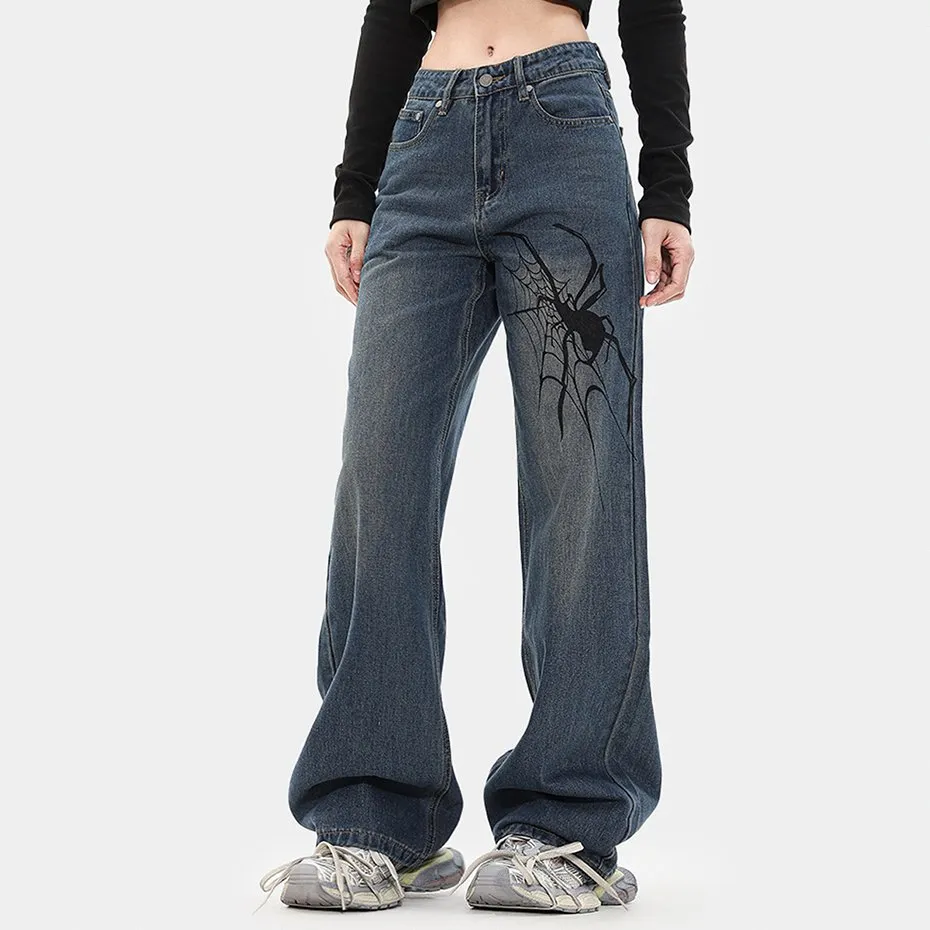 【お気にいる】 Blue Web DHgate.com:Spider Denim Harajuku Y2K - Jeans Baggy パンツ