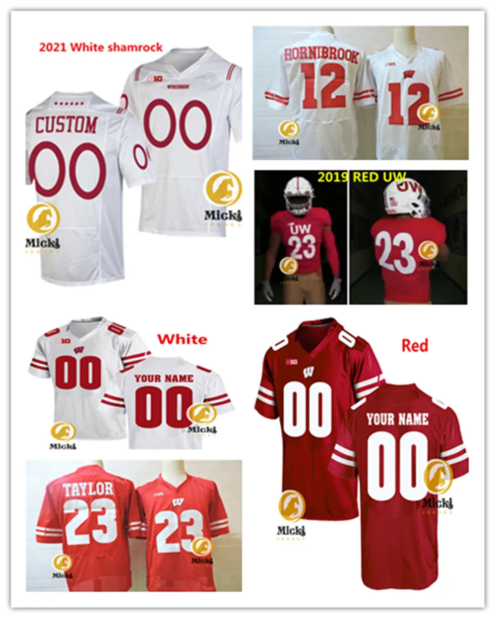 Wisconsin Badgers Football Jersey Nolan Rucci Graham Mertz 78 Trey Wedig 56 Joe Brunner 79 Jack Nelson 67 JP Benzschawel Wisconsin Jerseys Costited Stitched