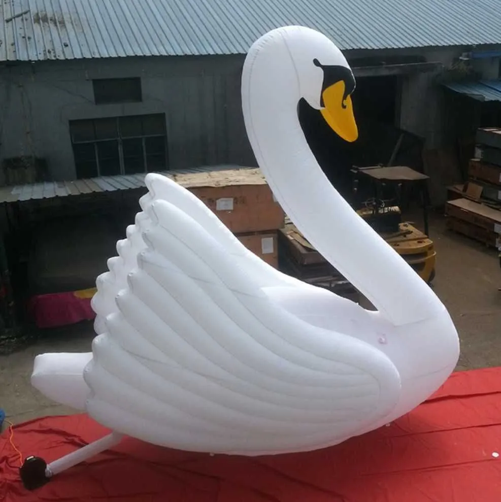 White Swans Inflatables Advertising white giant inflatable swan model goose for holiday park ...