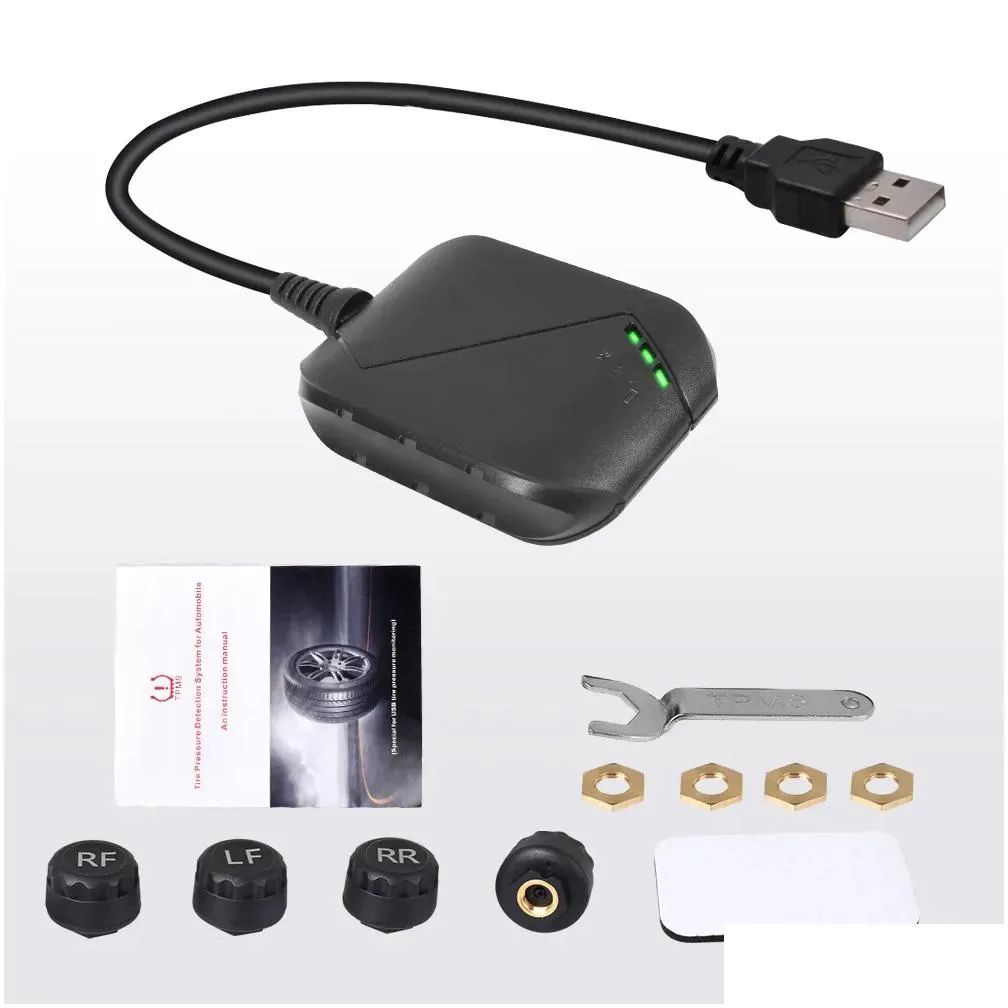 DHgate.com:Advanced TPMS: 4 External Sensors USB Charging Car Tire ...