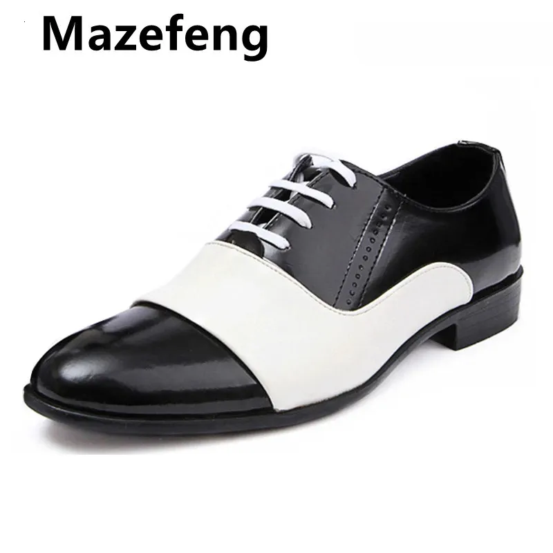 Men's Patent Leather Office Men's italian dress Shoes - Soft Oxford Shoes for Autumn Weddings and Parties in White and Black (Style 240606) Men's Patent Leather Office Men's italian dress Shoes - Soft Oxford Shoes for Autumn Weddings and Parties in White and Black (Style 240606)