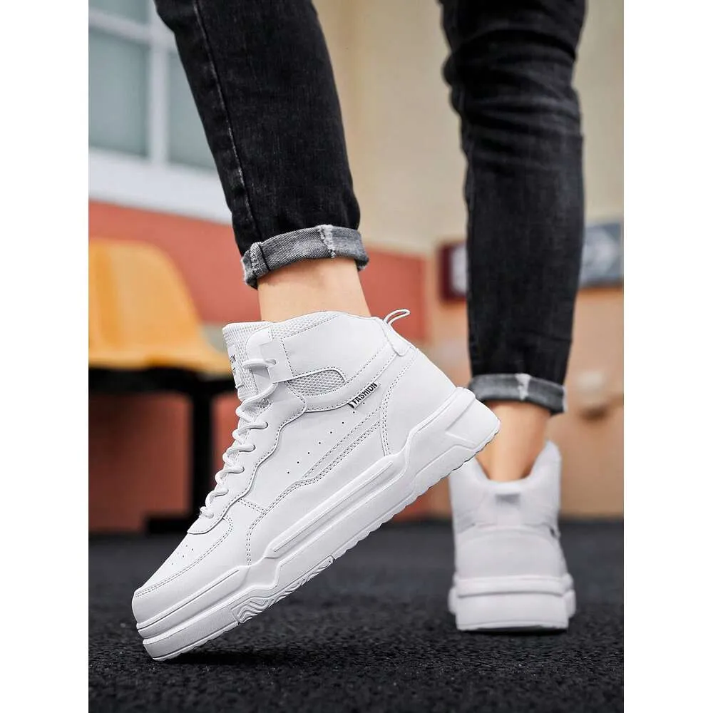white high top skate shoes