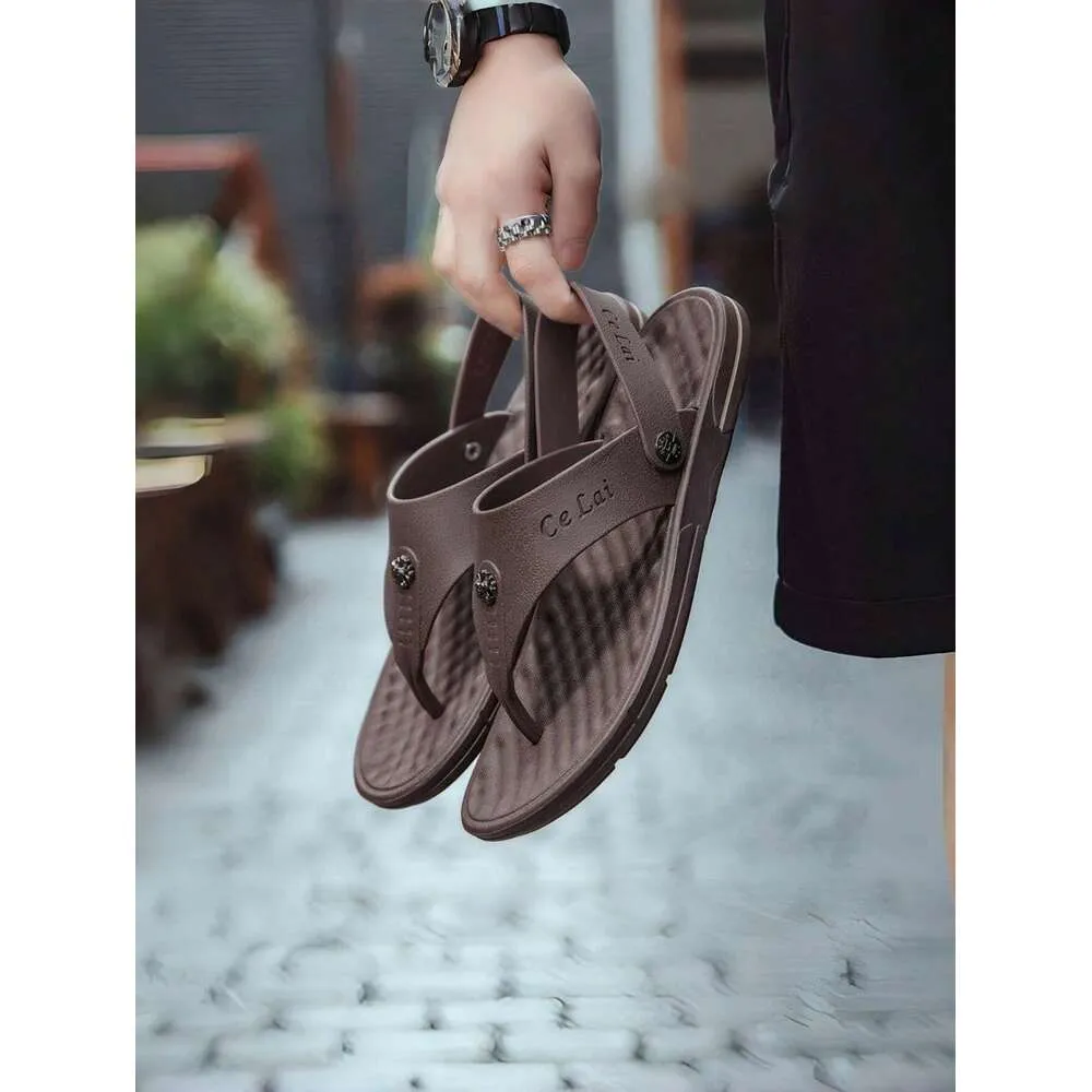 S Erkek Kaymaz Plaj Terlikleri Yazlık İç ve Dış Mekan Açık Burunlu Sandaletler Ddmysaturn_voghion.com