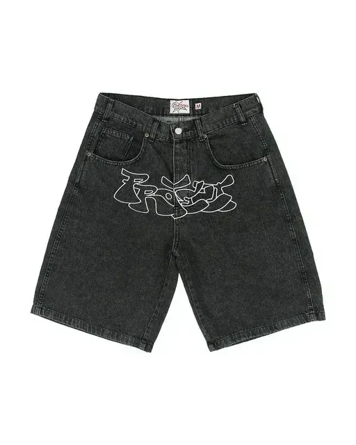 DHgate.com:Hip Hop Retro JNCO Denim Shorts with Embroidered