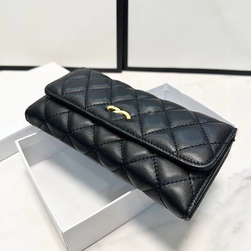 Designer CC Classic Wallets Black Sheepskin Caviar Leather Wallet Classic Card Holder Cowhide Handbags Clutch Bags Luxurys Purse Card Women Ccredit Card Slot 19cm From 34 65 DHgate