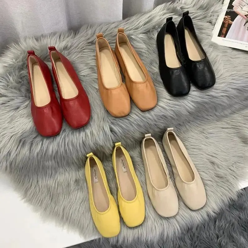 Square Toe Mary Jane Flats Women Casual PU Leather Slip-On Ballet