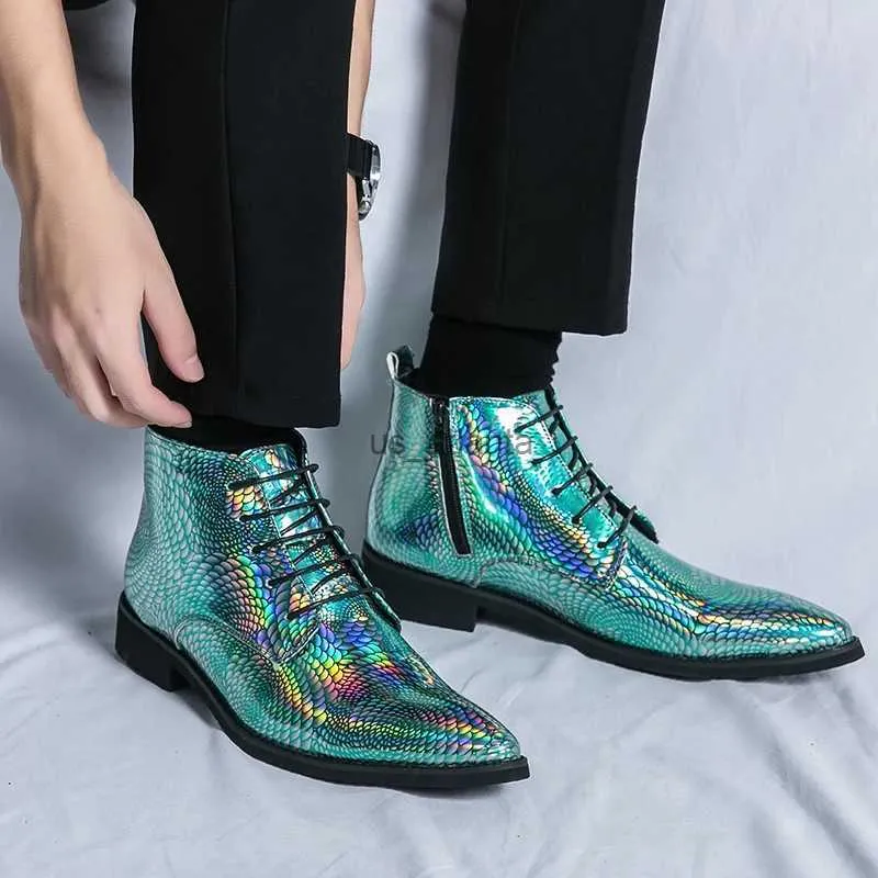 Mens Winter Dress Boots Lace Up Chelsea Boots Shiny Leather Green Business  Shoes from Dhgate Dress Shoes - price 19.74