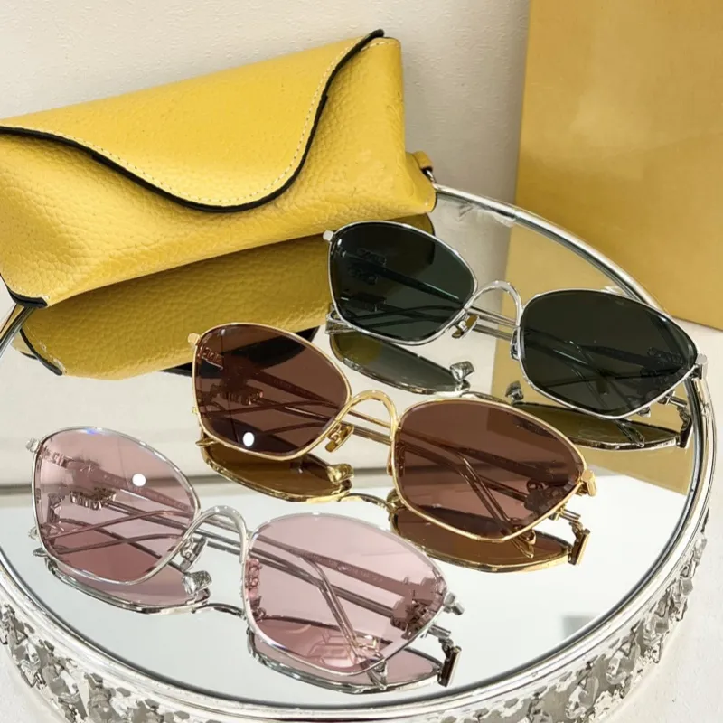 Designer Sunglasses For Women Metal Frame Sun Glasses With Gift Box And Case UV Protection
