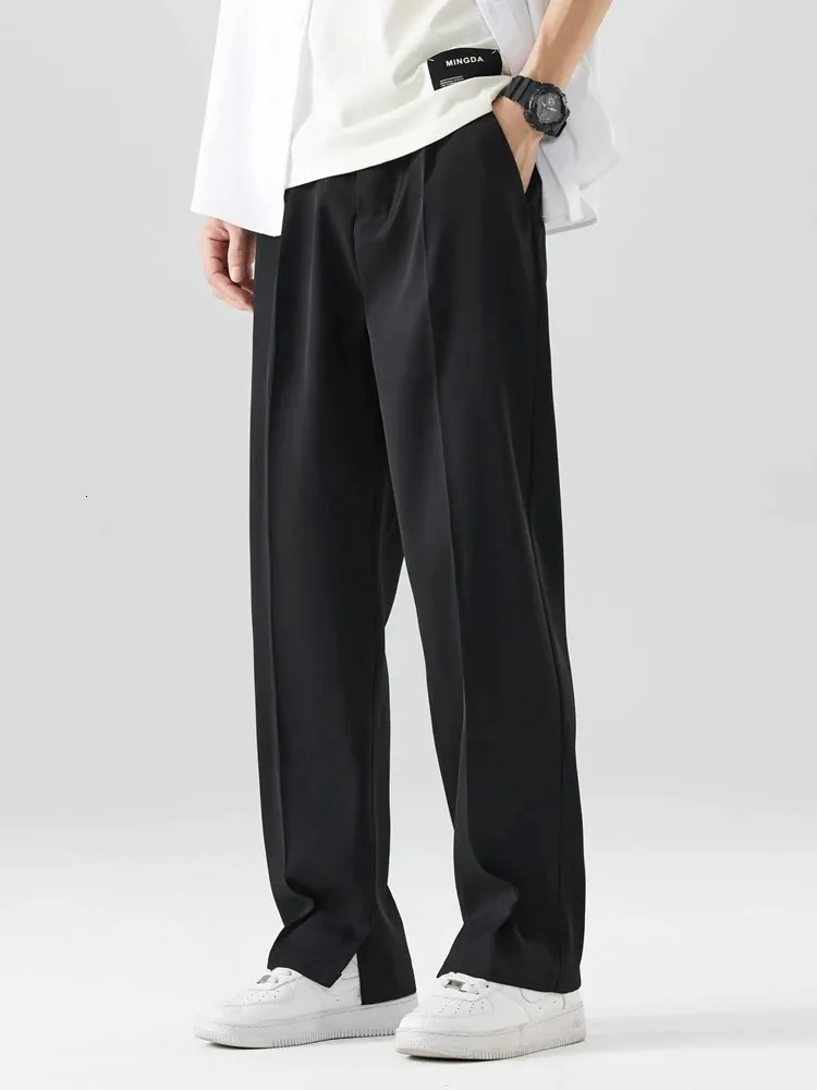 パンツ wide straight slacks used Straight Suit Pants Men's Loose Casual Wide Leg Trousers Business