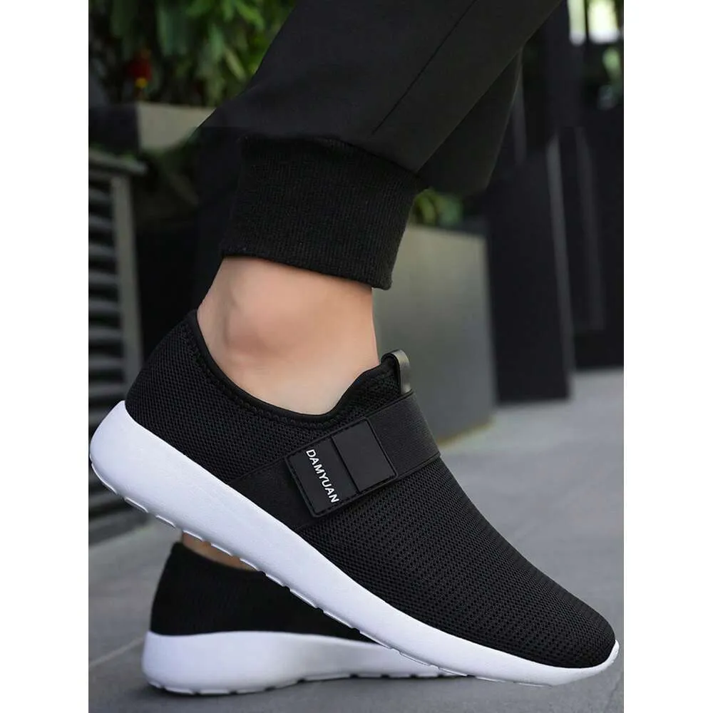 Mens Black Trainers Breathable Mesh Gym Work Shoes Non Slip Lightweight Outdoor Sneakers