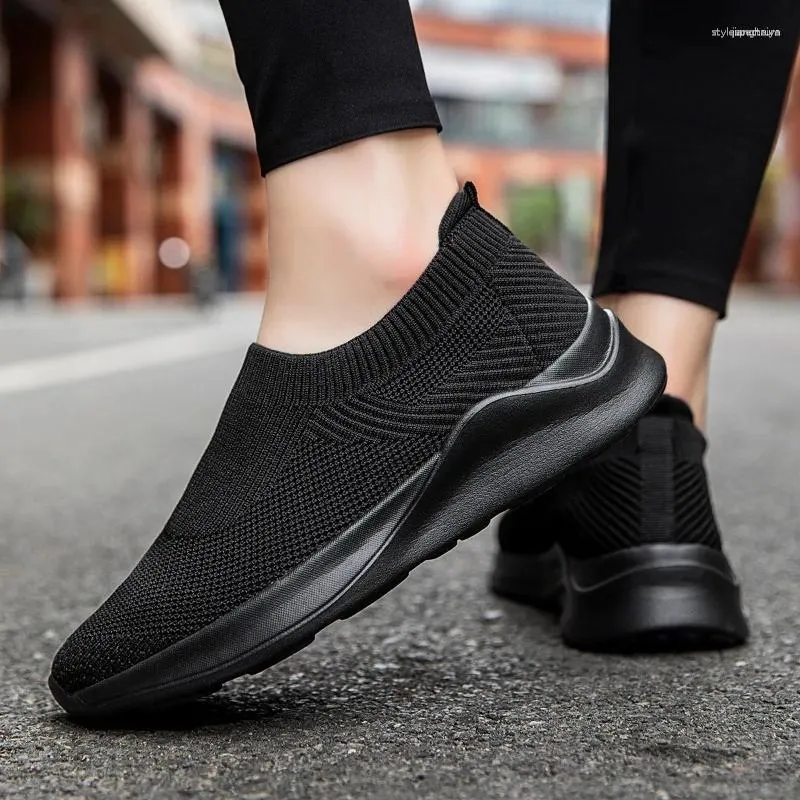 Women's Comfy Slip-On Sneakers: Solid Color Sock Shoes for Casual Outdoor  Walks