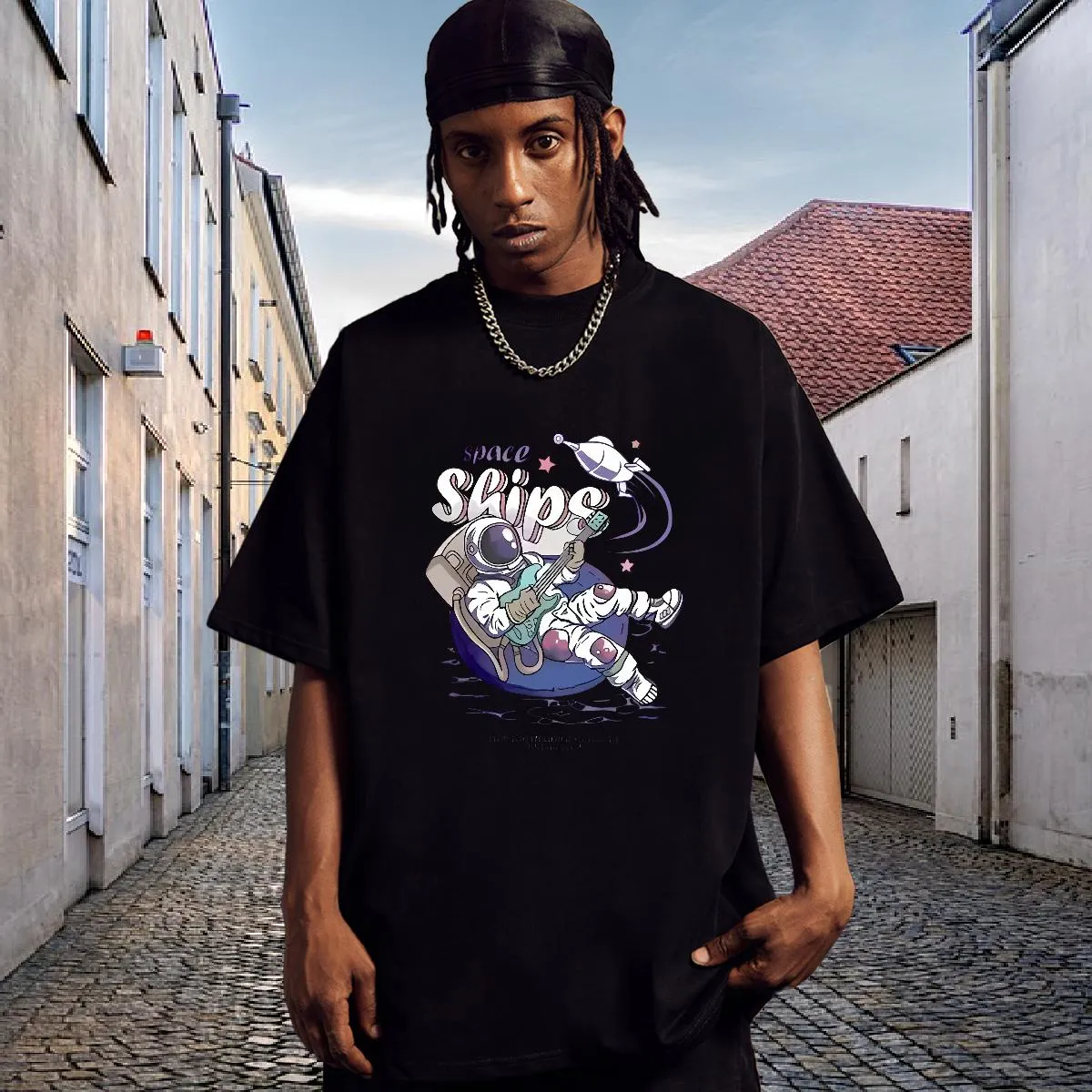 mens dress t shirts Tall Slim Organic Cotton T-Shirt for Men [Azure, Large Tall] main image 0