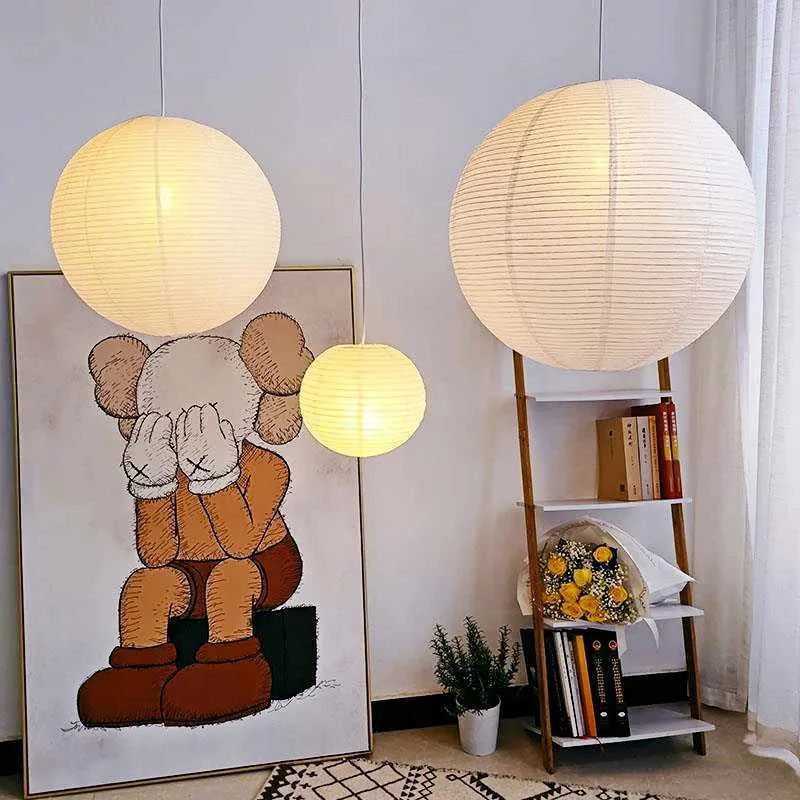 Desk Lamps Japanese Modern Noguchi Yong Pendant Light LED Akari Rice Paper Hanging Lamp E27 Wabi sabi Ceiling Chandelier Home Restaurant S2460555