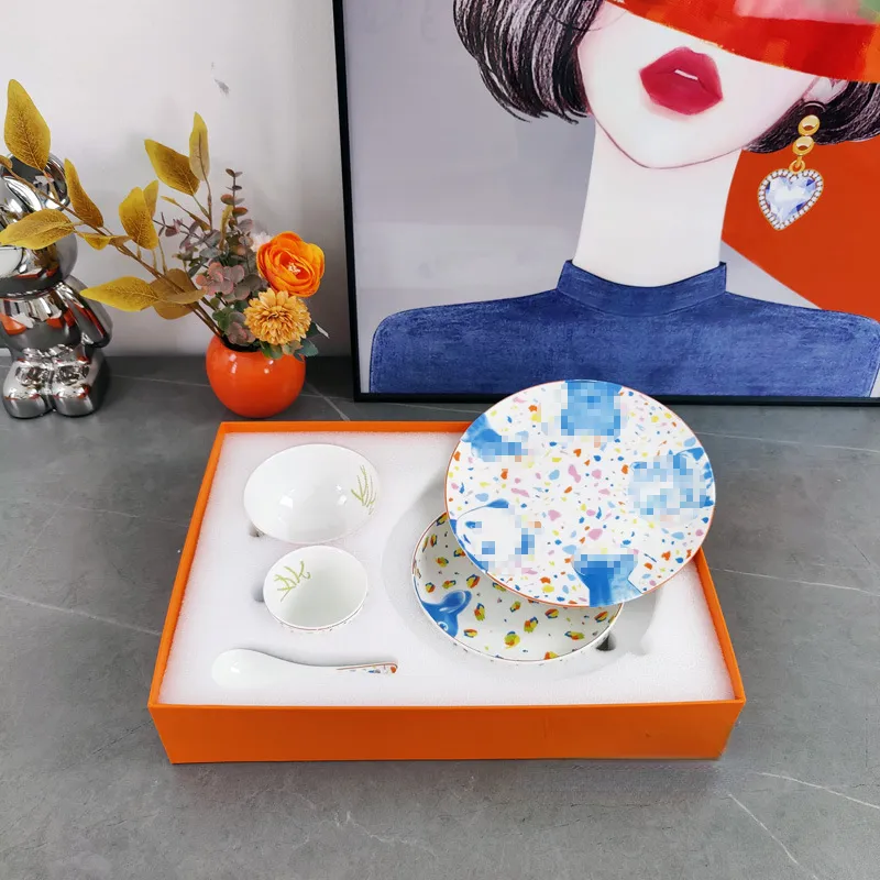 Cute Panda Bone China Tableware Set for Kids - 20cm Steak Plate, Bowl ...