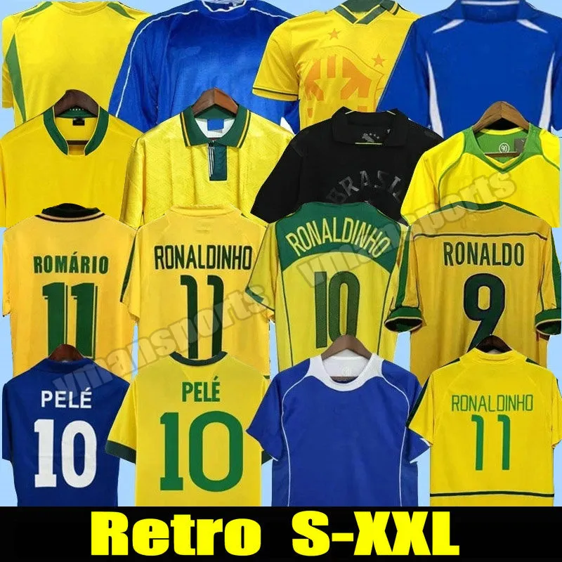 Maillot De Foot Rétro Brésil 2002 Ronaldinho, Taille M, Version Extérieur Bleu - Occasion