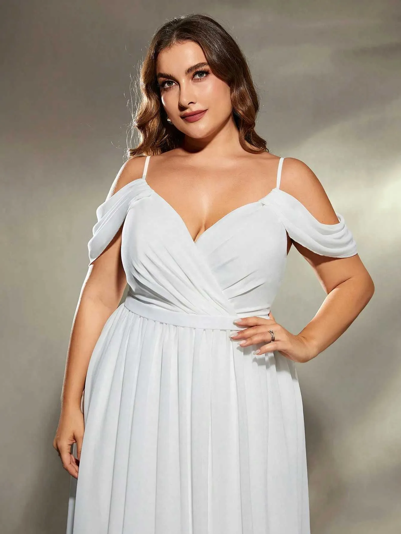 open lace back dress Strapless Maxi Polyester Regular Wedding Dress Mxg56837 Ecru / 40