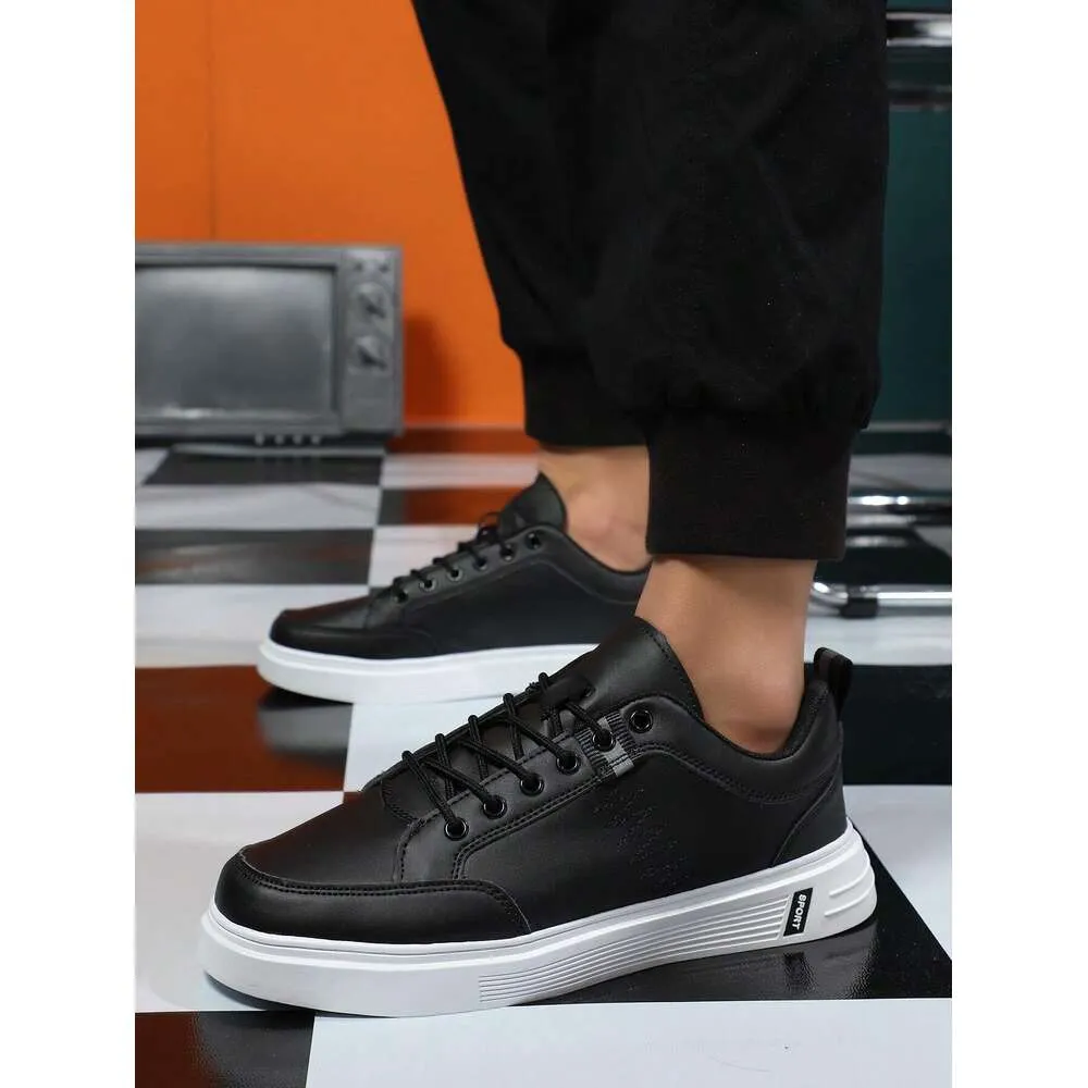 S Casual Men Lightweight Pu Leather Sneakers For Spring Summer And Autumn Black Ddmysaturn_voghion.com