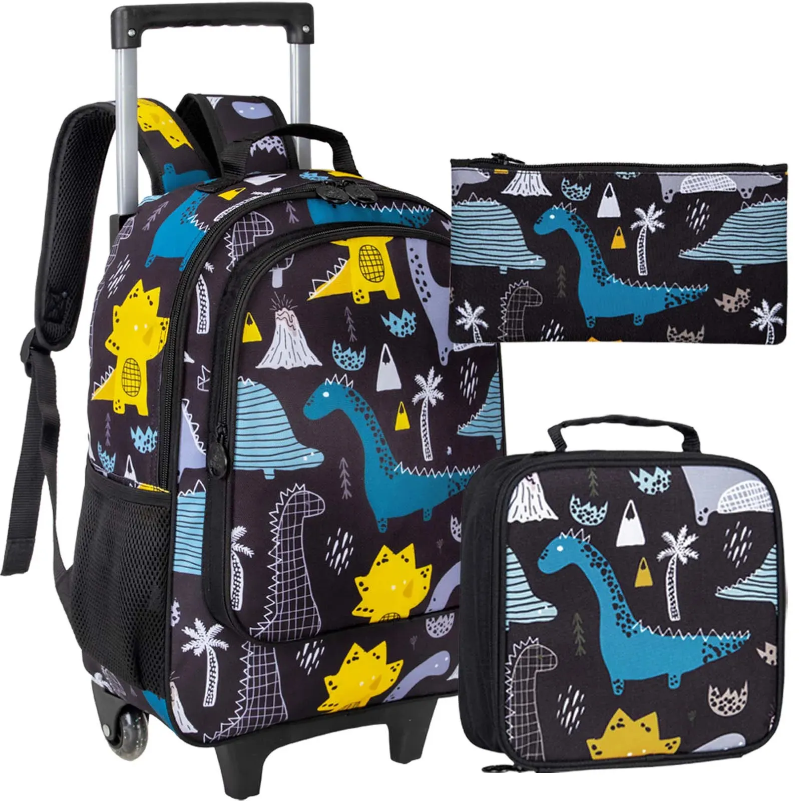 Kids Rolling Backpack Dinosaur Wheeled School Bag With Lunch Box Set From Bao07 25.29 DHgate.Com