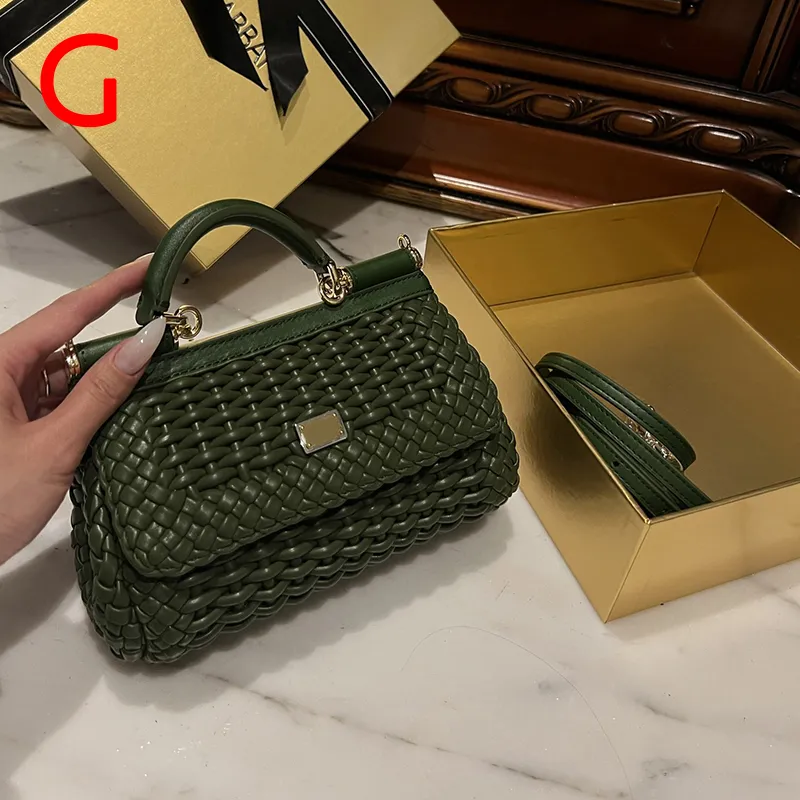 DHgate.com:Small Woven Cowhide Shoulder Bag, Luxury