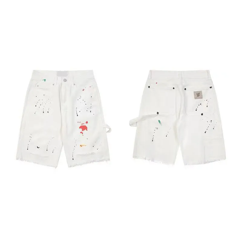 Trendy Ink-Dot Printed Summer Jeans: Casual, Loose Fit, Drawstring