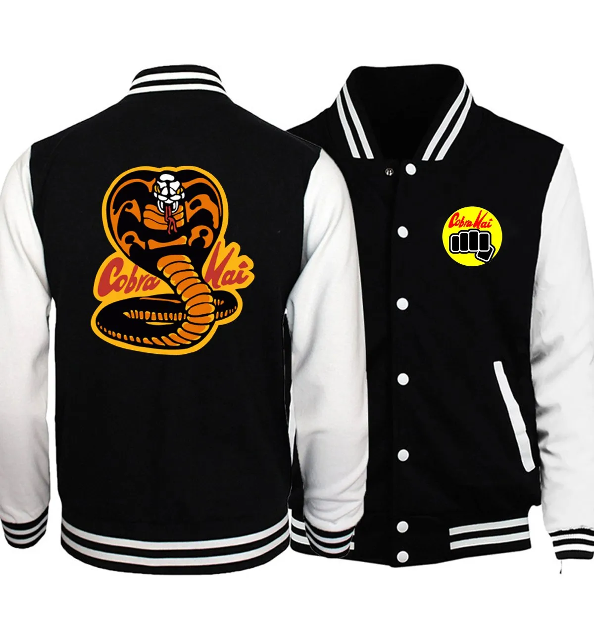 DHgate.com:Karate Kid Cobra Kai Fleece Baseball Jacket for Men and  