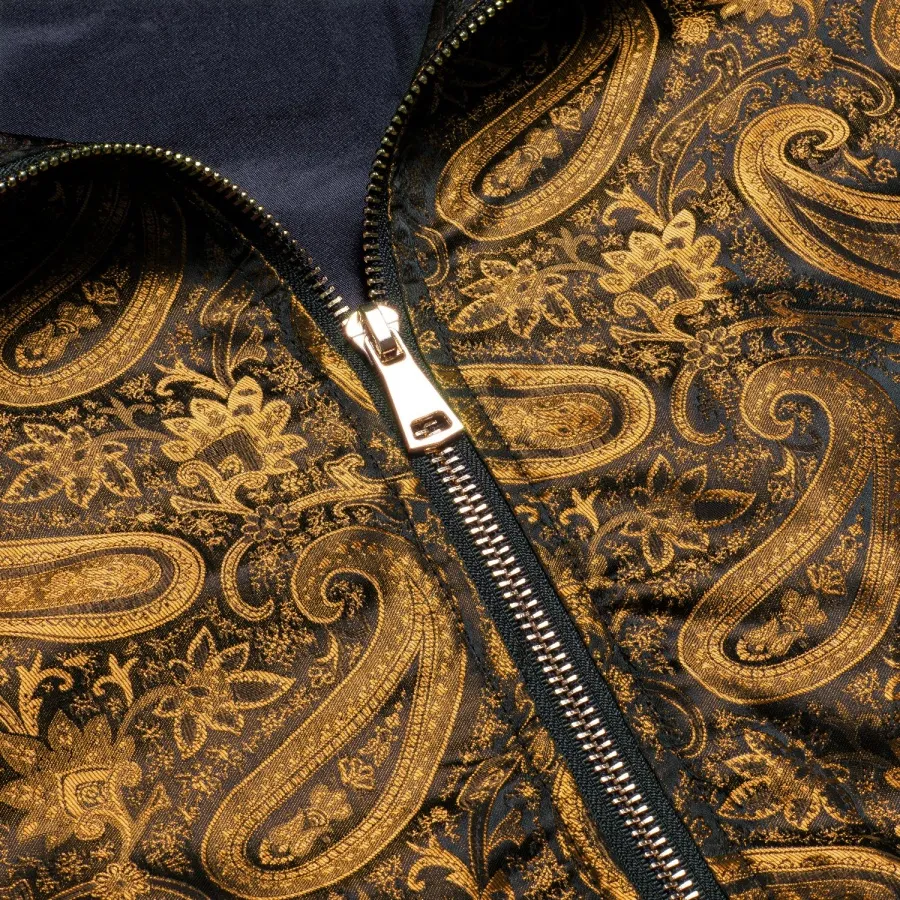 Paisley Lightweight Jacquard Bomber Jacket for Men with Zipper