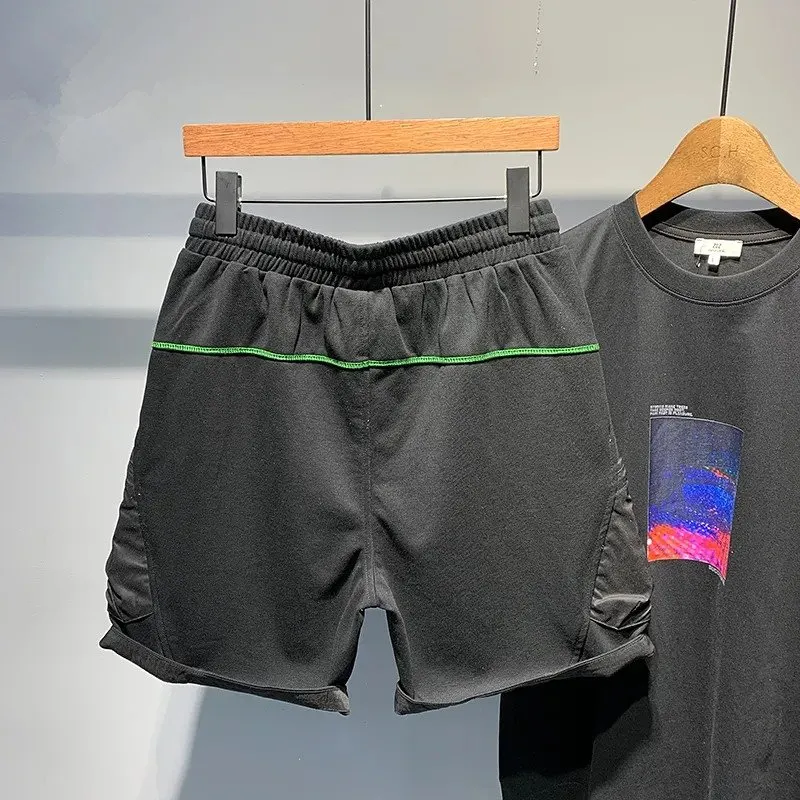 Spor ortu Adam Retro Patchwork Kore Fi Drawstring Kargo Pantolon Homme Yaz All Mac Perslik Gunluk ort Erkekler 99fx
