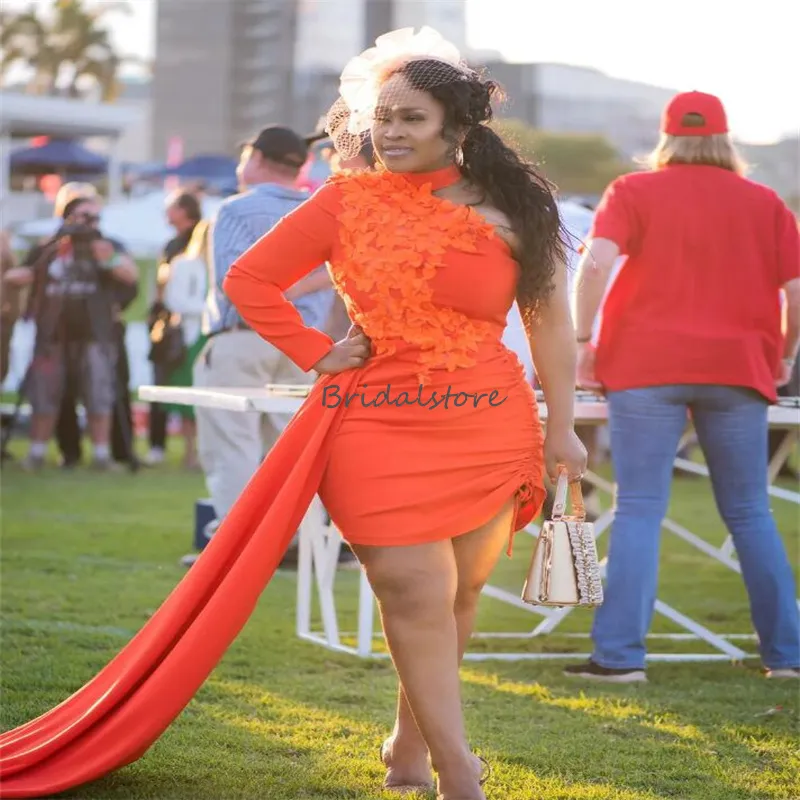 periwinkle formal dresses Luuvis Women Orange Short Homecoming Dress Sparkly A Line Sweetheart Cocktail  Dress with Beading Keyhole main image 1