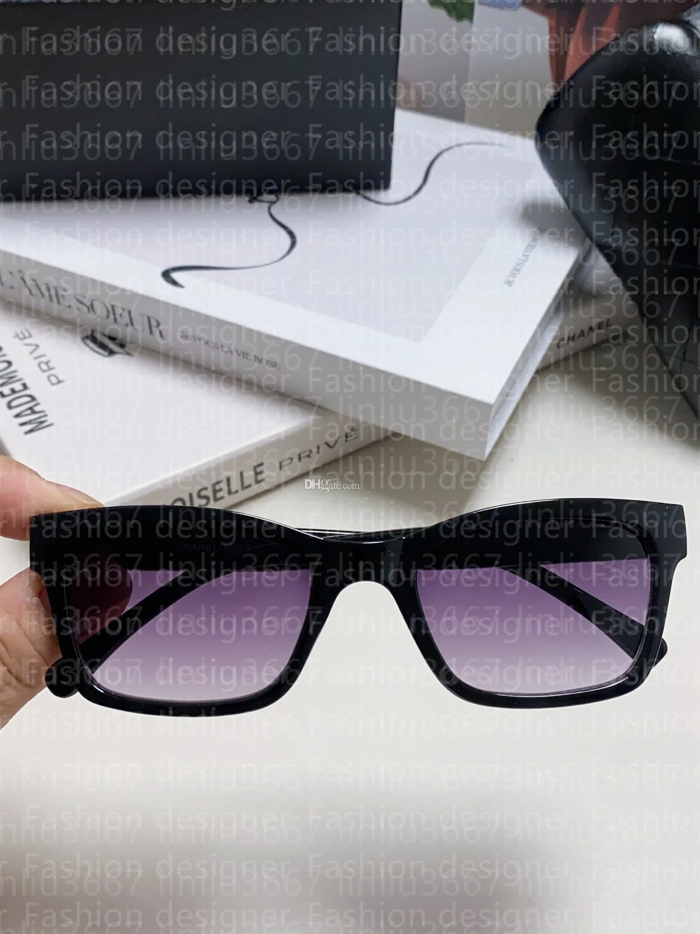 black lenses Polarizing Designer Sunglasses Top quality Men Women Rectangle Sun Glasses Ladies Black Eyeglasses Driver Goggles Uv400 Gradient Lens