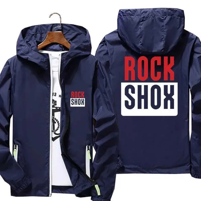 Mode Vrouwen Mannen Rock Shox Rockshox Moutain MTB Biker Bicycler Casual Windjack Sport Pilot Skin Capuchon Plus_voghion.com