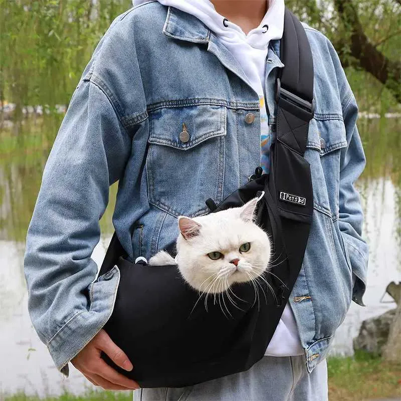 Pet Carrier Sling Bag Outdoor Portable Shoulder Messenger Bag for Dog Cat