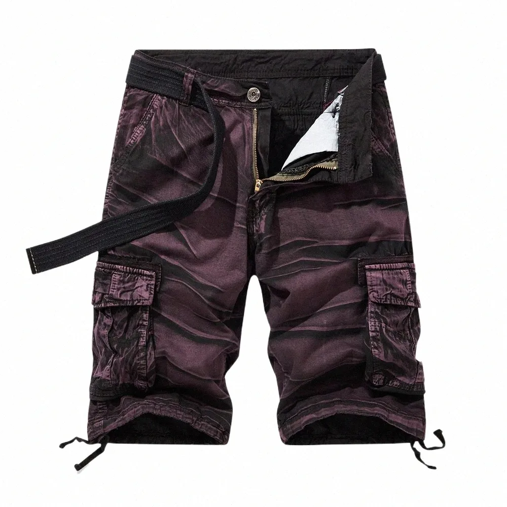 Casual Cargo Plaid Shorts For Men Stretch Comfor T Summer Outdoor Shorts Print Twill Cotton Tactical Work Shorts