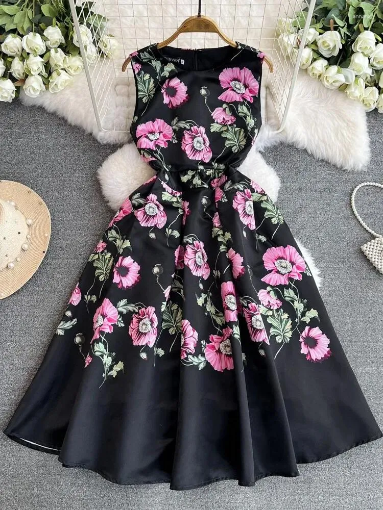 Casual Womens Maxi Dress Floral Printed O-Neck Sleeveless A-Line Cotton  Ankle-Length Summer Dress from Dhgate Basic & Casual Dresses - price 44.22