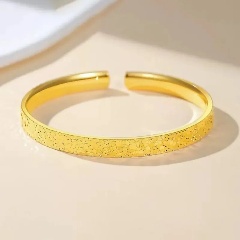 LABB 18K AU750 Gold Broken Ice Solid Bracelet for Women, Versatile ...