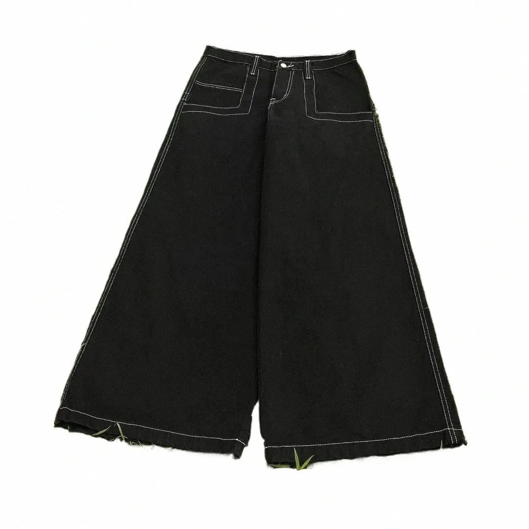 Vintage Wide Leg Denim Jeans for Men and Women High Waist 23 in