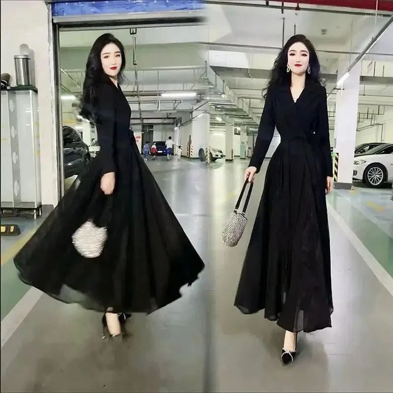 Organza Patchwork Long Dress: Elegant Autumn Fashion for