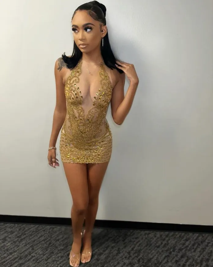 slim fit dress slacks Scala 80229 Beaded Short Homecoming Slit Cocktail Dress
