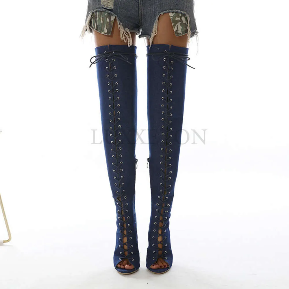 Plus size peep toe thigh high boots best sale