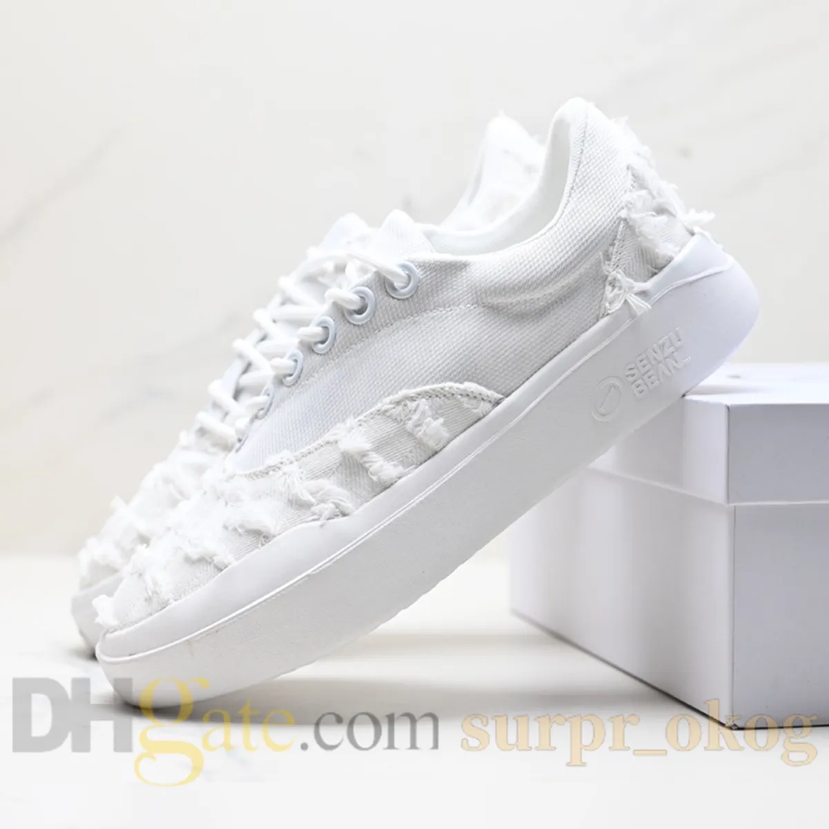 Senzu Bean SLANT Lime Grn/Wht Mesh Breathable Tassel Skate Shoes, NEW, Size 12 Men main image 4