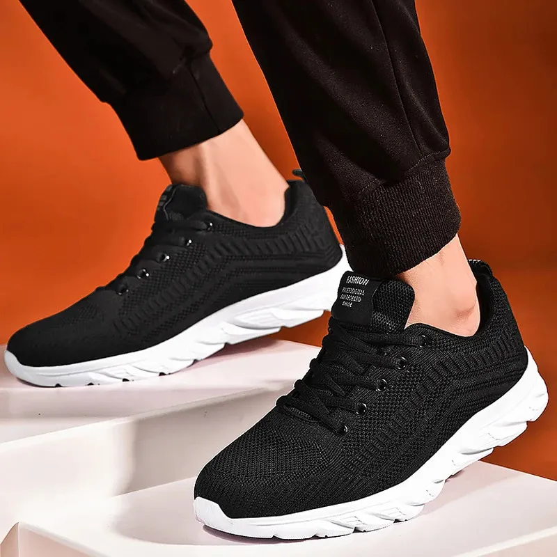 Men Sneakers New Jogar Shoes Lace-Up Knit Sneakers