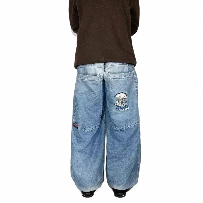 JNCO Harajuku Embroidery Pattern Mens Vintage High-Waisted