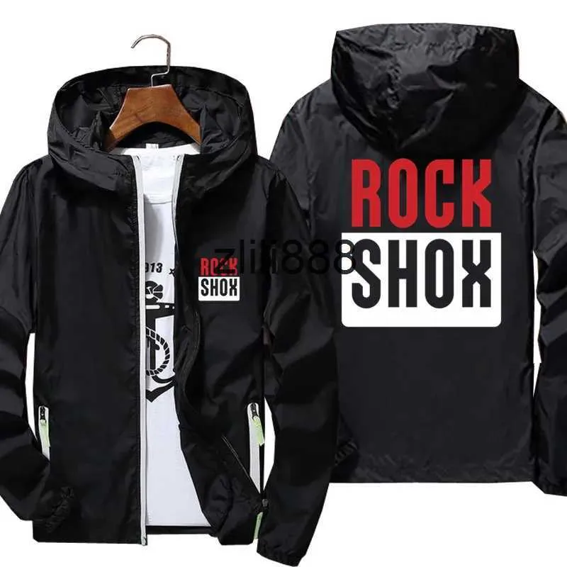 Mode Vrouwen Mannen Rock Shox Rockshox Moutain MTB Biker Bicycler Casual Windjack Sport Pilot Skin Capuchon Plus_voghion.com