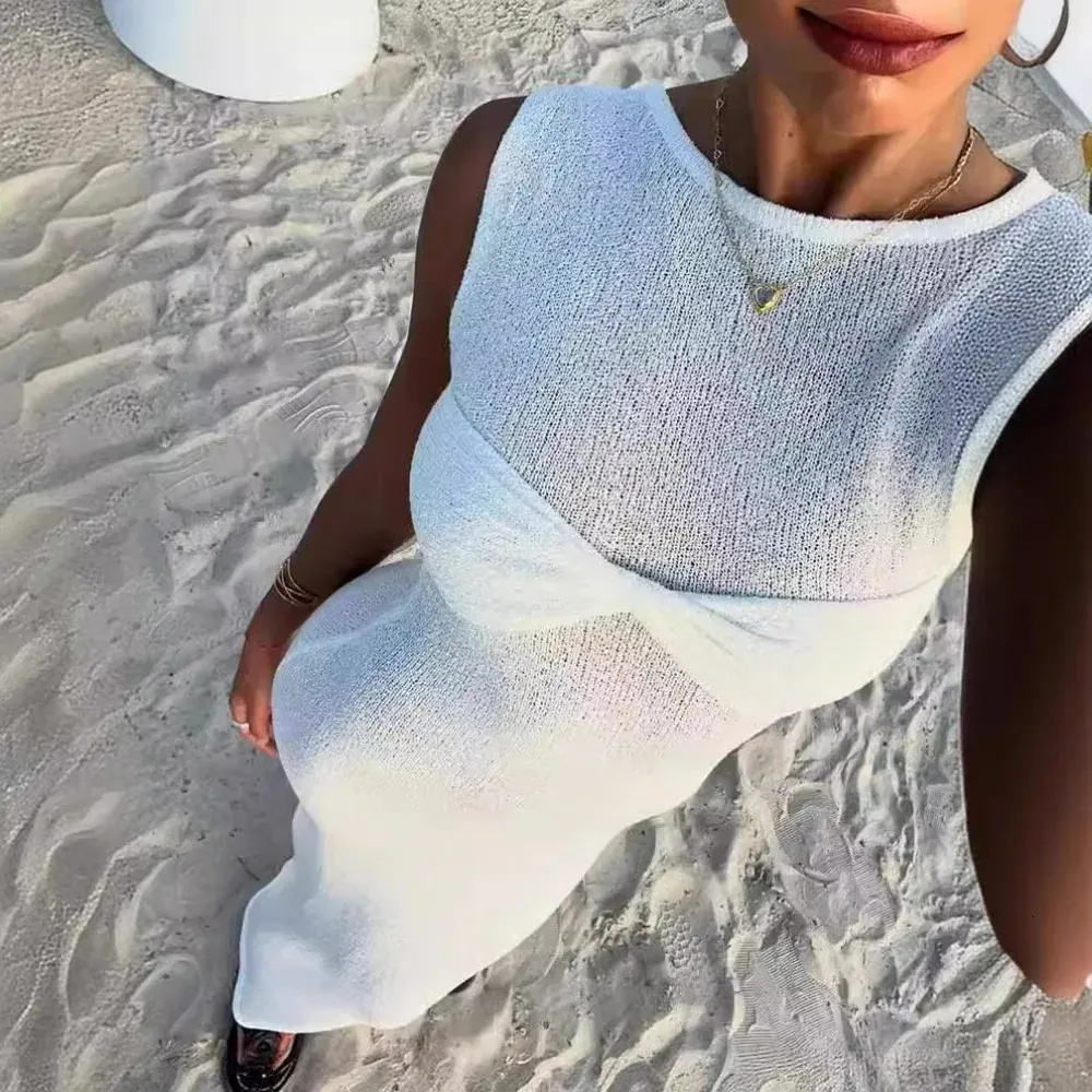 Sveless Pastel Pink Ning GN with Geometric Cut-T Detail White Beach Dresses For Women: Knitted Maxi Dress, Long Modest White Dress,  Sleeveless Slim Fit Holiday Gown In Pink From Kong02, $14.92 In Bulk |  DHgate.Com