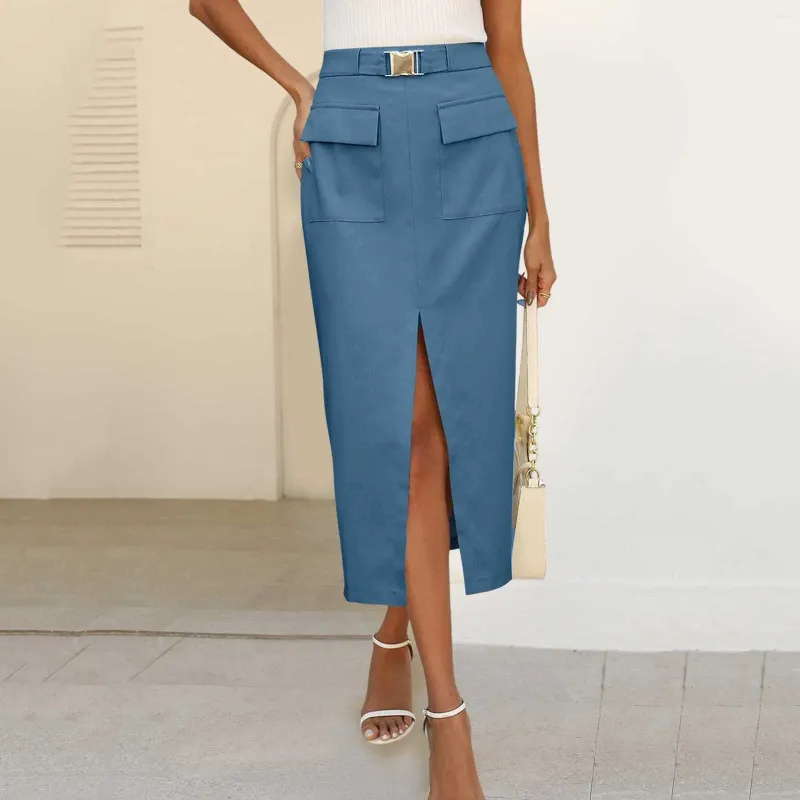Jupe Bleu Foncé Dalia Taille S – Motif Décontracté, Longueur 19 Pouces, En Laine
