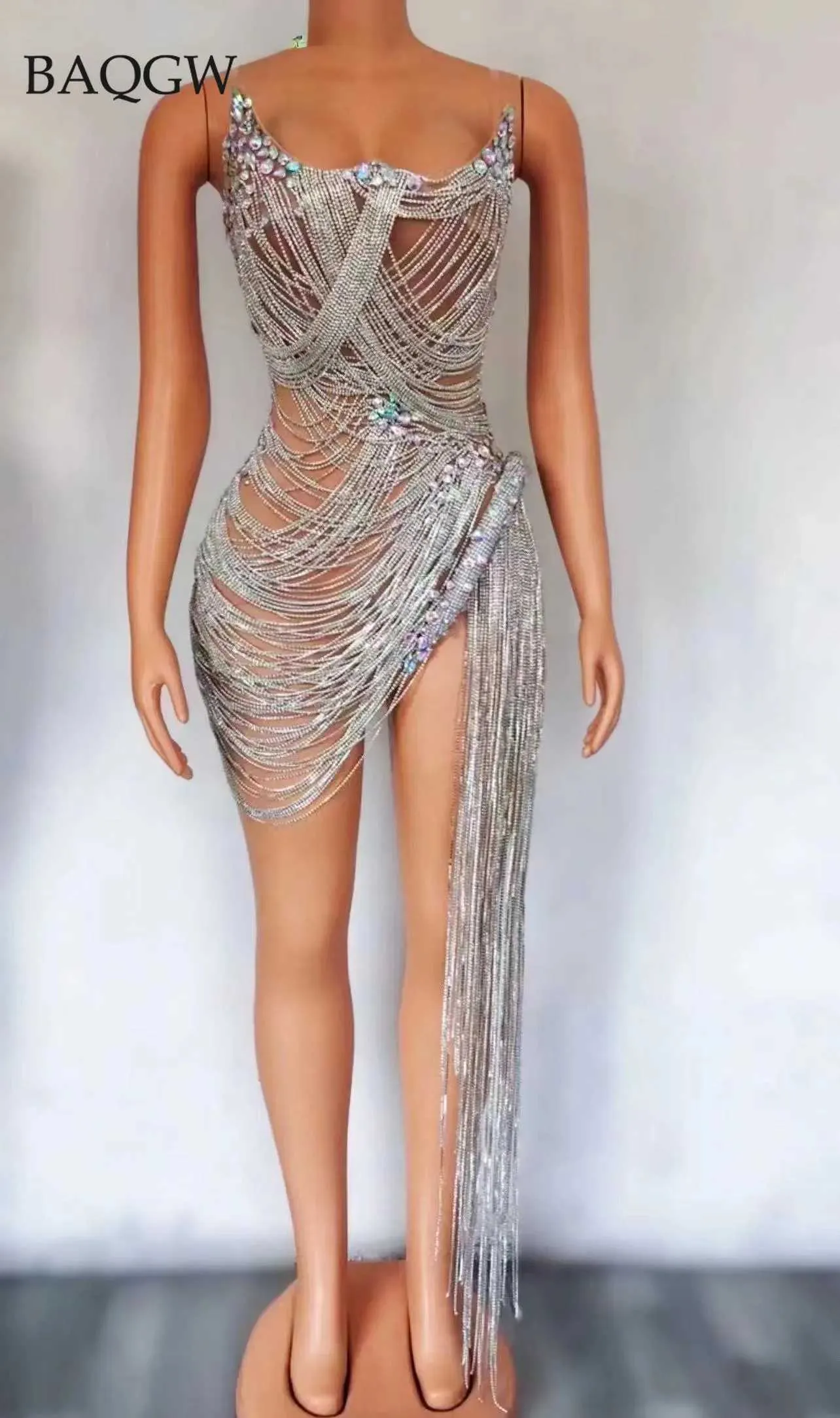 open lace back dress Feather One-Shoulder Sequin Party Dress