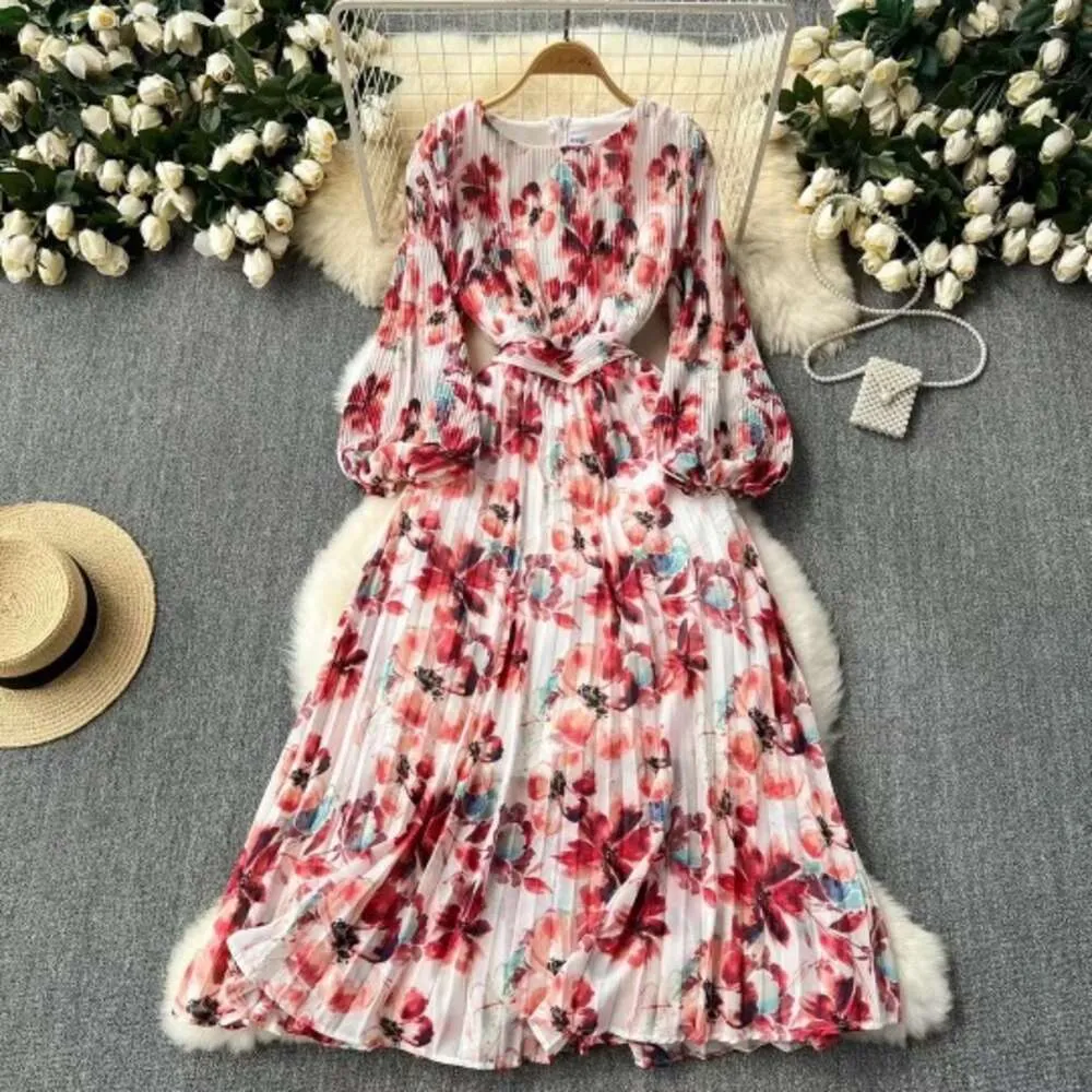 Floral Patterns Lantern Sleeves Maxi Dress Floral Patterns Lantern Sleeves Maxi Dress
